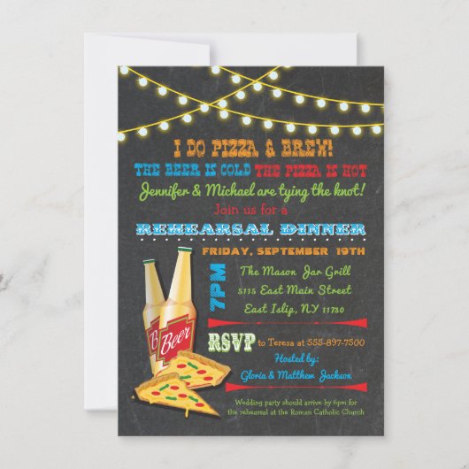 Ik doe Pizza en Brew repetities Kaart (Voorkant)