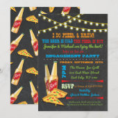 Ik doe Pizza en Brouwen Engagement Party uitnodigi Kaart (Voorkant / Achterkant)
