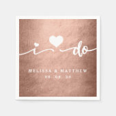 Ik doe Roos Goud Glamour Trouwpapier Servet (Voorkant)