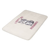 Ik doe 's ochtends niet - grijze kat met koffie badmat (Gekanteld)