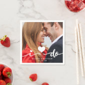 Ik doe Schattige Hart Foto Trouwpapier servet (Insitu)