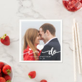 Ik doe Schattige Hart Foto Trouwpapier servet (Insitu)