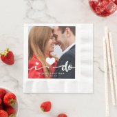 Ik doe Schattige Hart Foto Trouwpapier servet (Insitu)