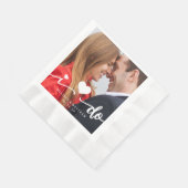 Ik doe Schattige Hart Foto Trouwpapier servet (Hoek)