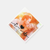 Ik doe Schattige Hart Foto Trouwpapier servet (Hoek)