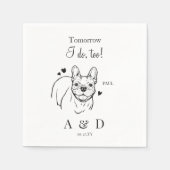 Ik doe te Franse Bulldog repetitie bruiloft monogr Servet (Voorkant)