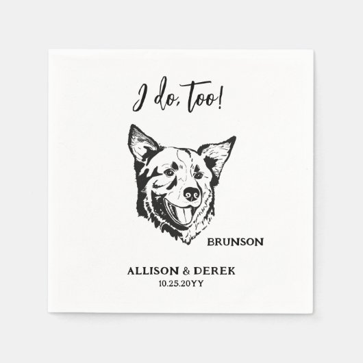 Ik doe te gepersonaliseerde tekening hond huisdier servet (Voorkant)