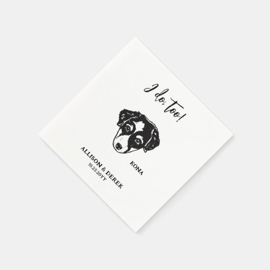 Ik doe te gepersonaliseerde tekening hond huisdier servet (Hoek)