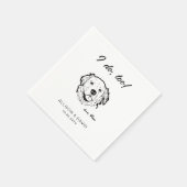 Ik doe te gepersonaliseerde tekening hond huisdier servet (Hoek)