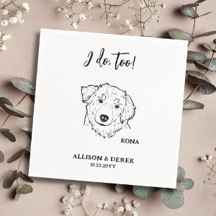 Ik doe te gepersonaliseerde tekening hond huisdier servet