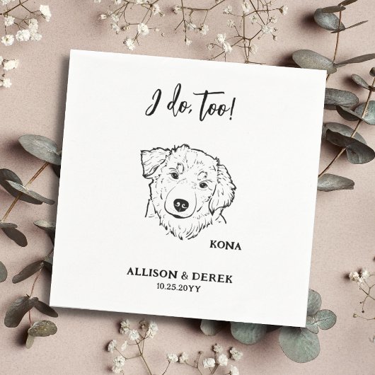 Ik doe te gepersonaliseerde tekening hond huisdier servet