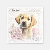 Ik doe te Labrador Retriever Floral Dog Wedding Servet (Voorkant)