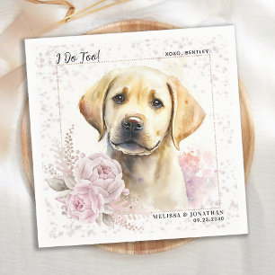 Ik doe te Labrador Retriever Floral Dog Wedding Servet