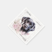 Ik doe te Labrador Retriever Floral Dog Wedding Servet (Hoek)