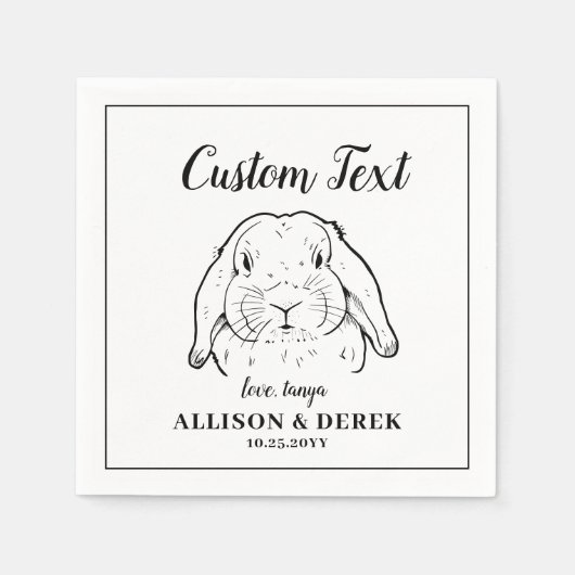 Ik doe te minimalistisch simpel paardenkonijnenhuw servet (Voorkant)