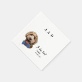 Ik doe te schattig kat hond foto bruiloft monogram servet (Hoek)