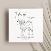 Ik doe te Schattige Pet Name Border Collie Dog Wed Servet