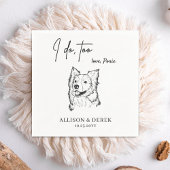 Ik doe te Schattige Pet Name Border Collie Dog Wed Servet