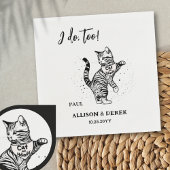 Ik doe te Schattigee Cat of Honor Custom Wedding Servet
