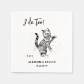 Ik doe te Schattigee Cat of Honor Custom Wedding Servet (Voorkant)