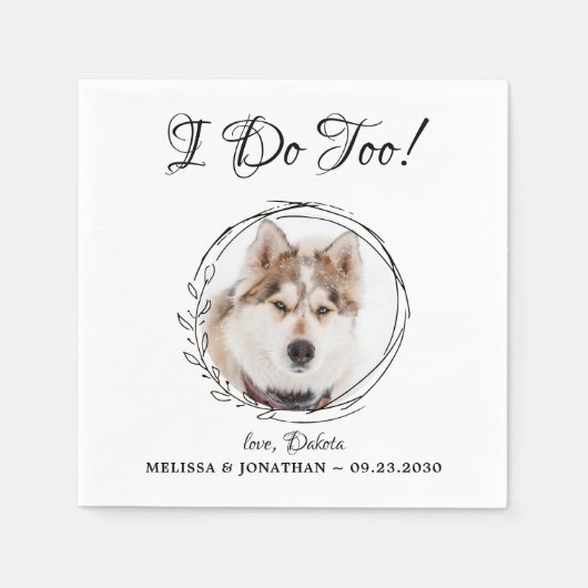 Ik doe te veel elegante foto-hondenweddenschap servet (Voorkant)