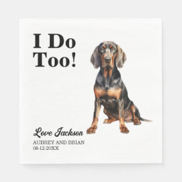 Ik doe te zwart en bruin Coonhound Pet Wedding Servet
