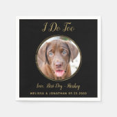 Ik doe te zwart gouden bruiloft, aangepaste foto v servet (Voorkant)