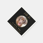 Ik doe te zwart gouden bruiloft, aangepaste foto v servet (Hoek)