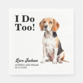 Ik Doe Tevens Beagle Hond Foto Huwelijk Servet (Voorkant)