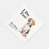 Ik Doe Tevens Beagle Hond Foto Huwelijk Servet (Hoek)