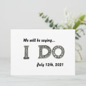 Ik Doe Trouw Bling Save the Date Uitnodiging (Staand voorkant)