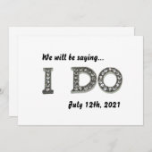 Ik Doe Trouw Bling Save the Date Uitnodiging (Voorkant / Achterkant)