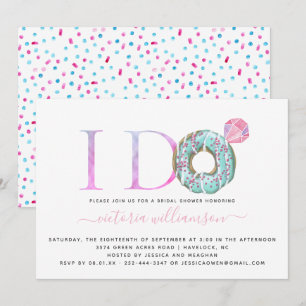 Ik Doe   Trouwfeest Uitnodiging Donut Thema