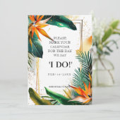 "IK DOE" Vogels van het Paradijs Bliss Save The Date (Staand voorkant)