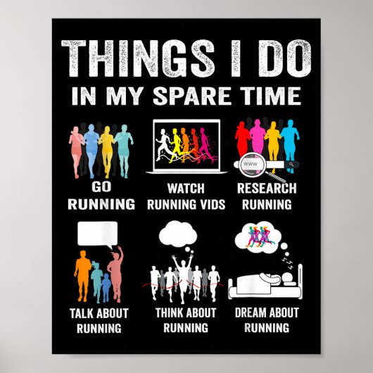 Ik Doe Vrije Tijd Hobby Hardlopen Poster (Voorkant)