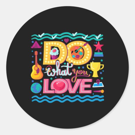 Ik doe waar ik van hou ronde sticker (Voorkant)