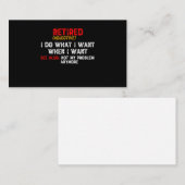 Ik doe wat ik wil als ik wil visitekaartje (Voorkant / Achterkant)