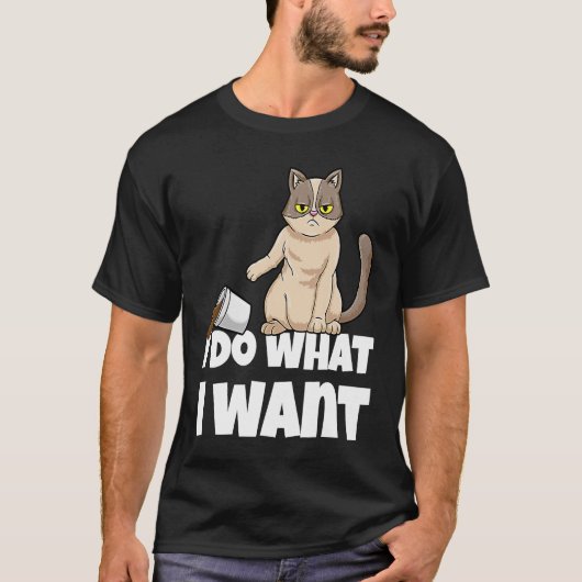 Ik Doe Wat Ik Wil Boze Kat Kitten T-shirt (Voorkant)