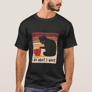 Ik doe wat ik wil Cat  Black Cat Coffee Cup T-shirt