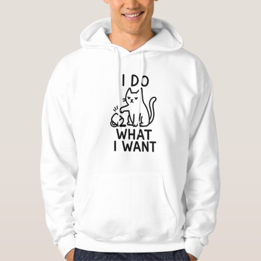 Ik doe wat ik wil Cat Hoodie - Funny Attitude Gift (Voorkant)