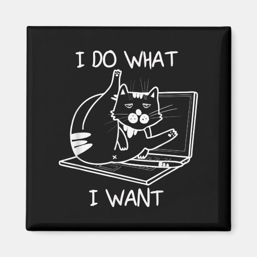 Ik doe wat ik wil dat Cat Memes Hacker Security Fu Magneet (Voorkant)