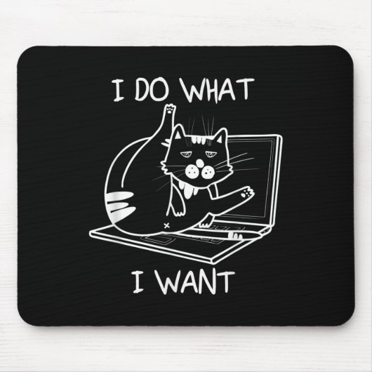 Ik doe wat ik wil dat Cat Memes Hacker Security Fu Muismat (Voorkant)