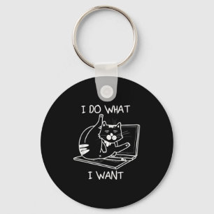 Ik doe wat ik wil dat Cat Memes Hacker Security Fu Sleutelhanger