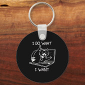 Ik doe wat ik wil dat Cat Memes Hacker Security Fu Sleutelhanger (Voorkant)
