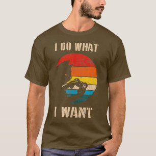 Ik doe wat ik wil dat Cat Retro Video Game Play T-shirt