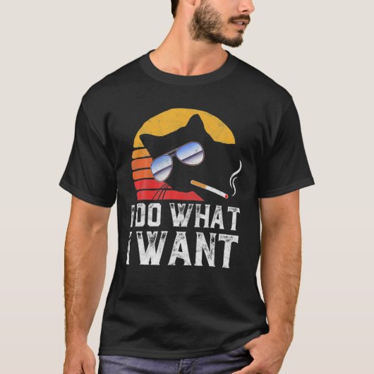Ik doe wat ik wil dat Cool Funny Cat T-shirt (Voorkant)