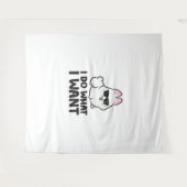 Ik doe wat ik wil dat Cute Rabbit Bunny Wandkleed (Voorkant (horizontaal))