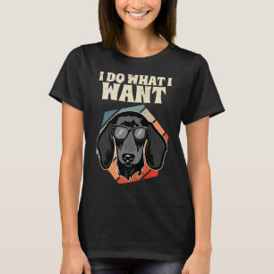 Ik doe wat ik wil dat Dachshund  Dog I Retro T-shirt