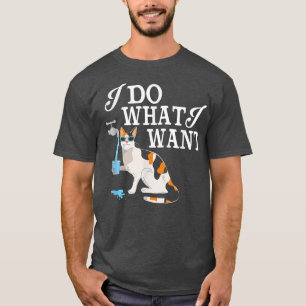 Ik doe wat ik wil dat grappige kat water Drink. T-shirt