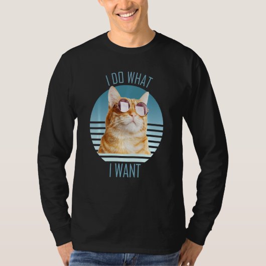 Ik doe wat ik wil dat grappige Oranje kat T-shirt (Voorkant)